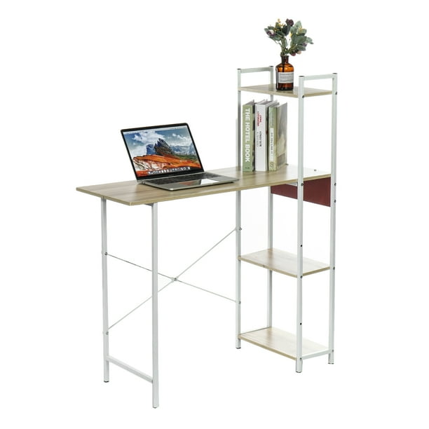 Computer Desk Table Laptop Display 4 Tier Bookshelf Study Writing Home Office